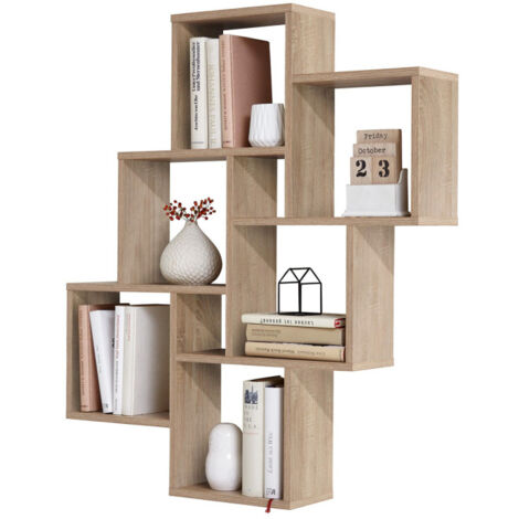Étagère Murale Design "Riolo" 94cm Chêne (1/4)