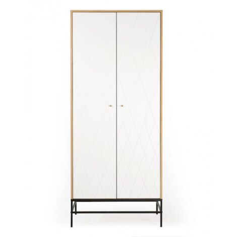 Armoire 2 Portes Design "Mian" 190cm Blanc (1/5)