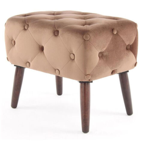 Tabouret en Velours "Piano" 60cm Marron (1/3)