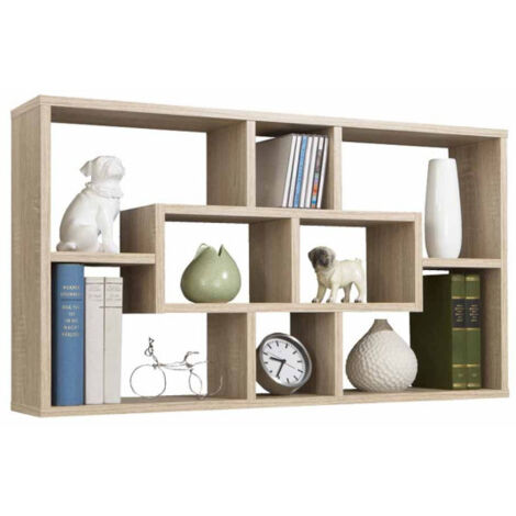 Étagère Murale "8 Compartiments" 85cm Chêne (1/3)