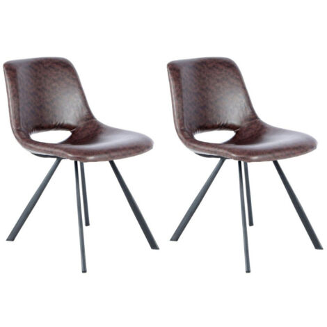 Lot de 2 Chaises Vintage "Joséphine" 77cm Marron Foncé (1/4)