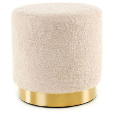 Pouf Rond Design "Gipsy" 35cm Ivoire (1/3)