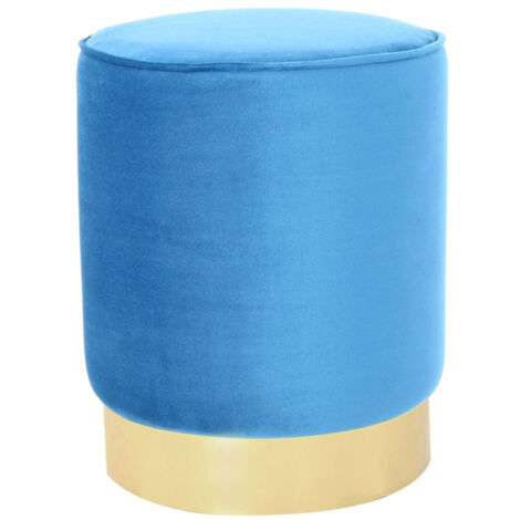 Pouf Design en Velours "Nena" 43cm Bleu (1/3)