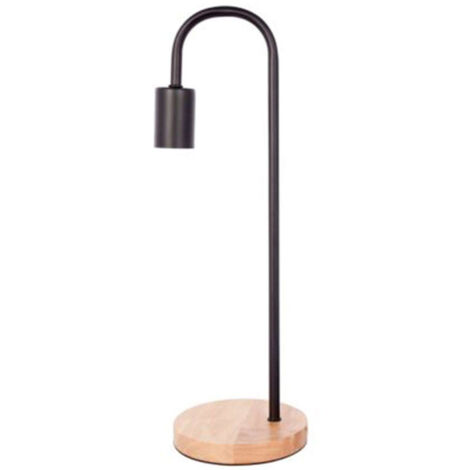 Lampe à Poser Bois & Métal "Vinara" 47cm Noir (1/3)