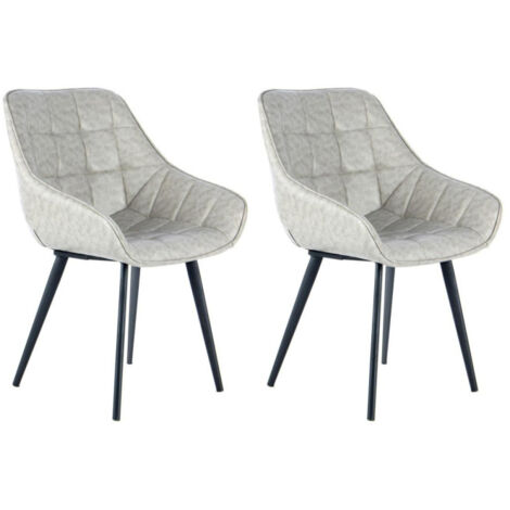 Lot de 2 Chaises Rétro "Demi" 88cm Gris & Noir (1/4)