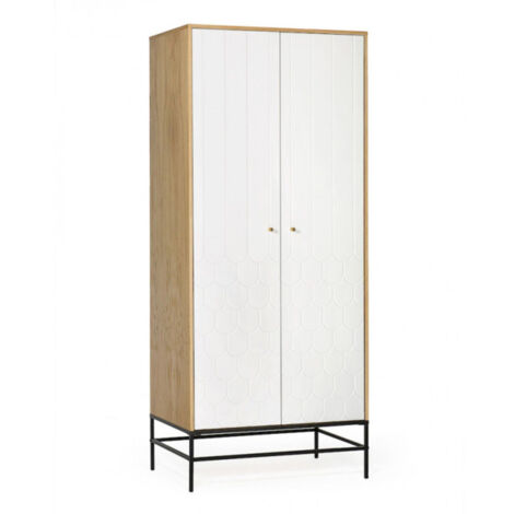 Armoire 2 Portes Design "Lia" 190cm Blanc (1/4)
