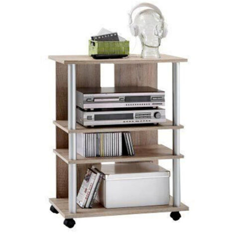 Meuble TV 4 Niveaux Design "Tanvent" 85cm Naturel (1/3)