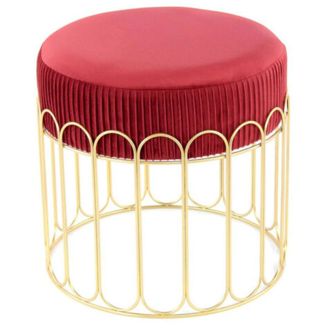 Pouf Rond Design "Cleopatra" 39cm Bordeaux (1/3)