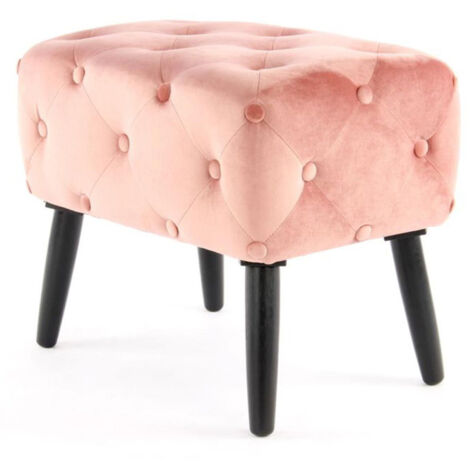 Tabouret en Velours "Piano" 60cm Rose (1/3)