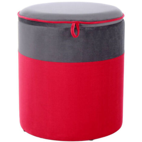 Pouf & Coffre de Rangement "Kassandra" 40cm Rouge (1/3)