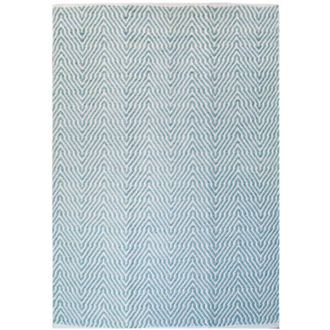 Tapis Rayé Fait Main "Aperitif" Turquoise 120 x 170 cm (1/3)
