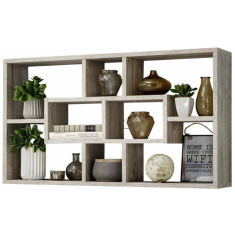 Étagère Murale "8 Compartiments" 85cm Chêne Sable (1/3)