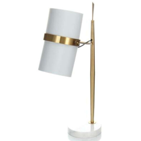 Lampe à Poser Design "Novum" 69cm Blanc & Or (1/4)