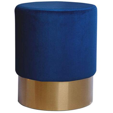 Pouf Rond Design "Nano" 42cm Bleu Foncé (1/3)