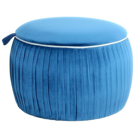 Pouf & Coffre de Rangement "Adorée" 63cm Bleu (1/3)