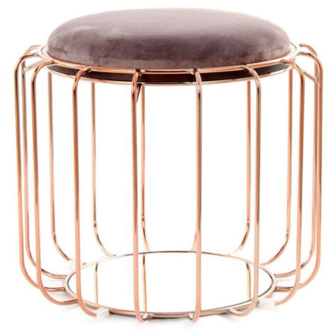 Pouf & Table d'Appoint "Comfortable" 50cm Violet & Rose (1/3)