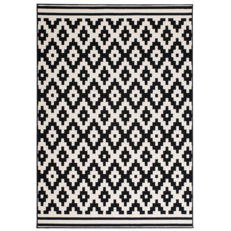 Tapis Géométrique à Poils Courts "Now III" Noir 80 x 150 cm (1/4)