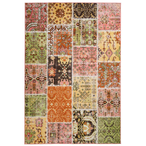 Tapis Patchwork à Poils Courts "Ariya" Multicolore 80 x 150 cm (1/4)