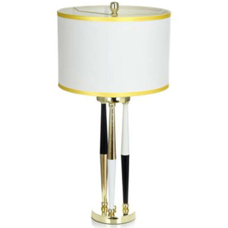 Lampe à Poser Design "Paralla" 76cm Blanc & Or (1/3)