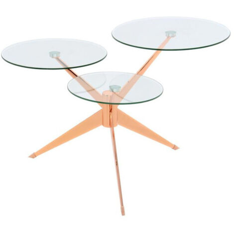 Table d'Appoint Design "Triplet" 75cm Rose (1/3)
