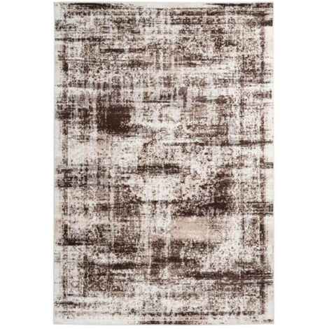 Tapis Vintage à Poils Courts "Ariya" Taupe & Marron 80 x 150 cm (1/4)