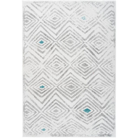 Tapis Ethnique à Poils Courts "Vancouver IV" Blanc 80 x 150 cm (1/4)