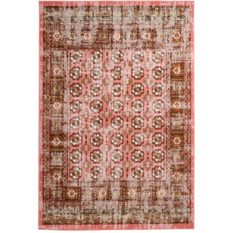 Tapis Antique Floral à Poils Courts "Ariya" Rouge 120 x 170 cm (1/4)