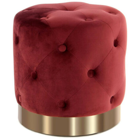 Pouf Rond Design "Piano" 40cm Bordeaux (1/3)