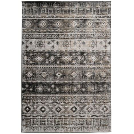 Tapis Ethnique à Poils Courts "Ariya" Gris 120 x 170 cm (1/4)
