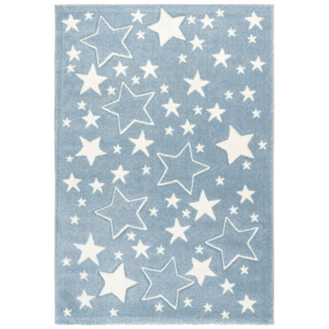 Tapis de Chambre Enfant Étoiles "Tamworth" Bleu 80 x 150 cm (1/4)