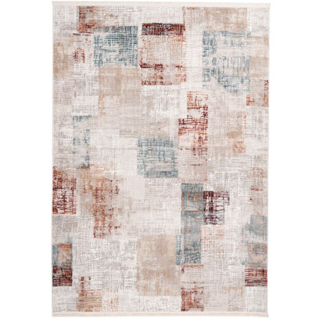 Tapis Vintage à Franges "Akropolis IV" Gris & Rose 200 x 300 cm (1/4)
