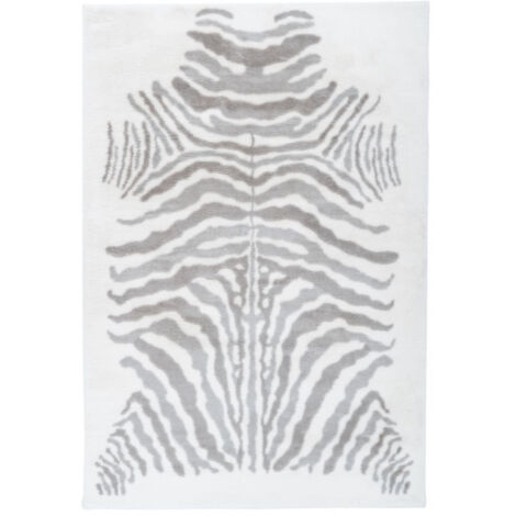 Tapis Imprimé Animal "Rabbit" Gris & Blanc 120 x 160 cm (1/4)