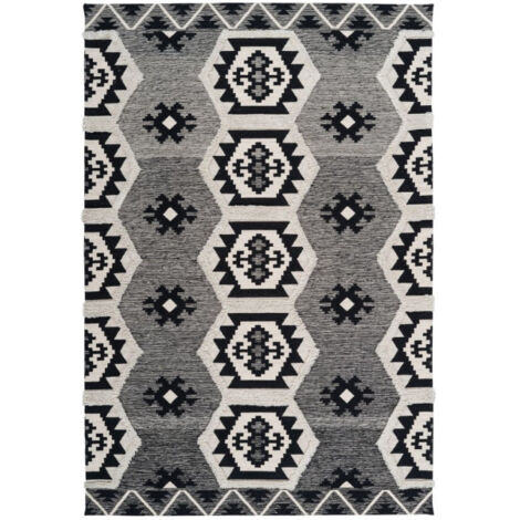 Tapis Coupe 3D à Poils Courts "Ethnie" Gris 120 x 170 cm (1/4)