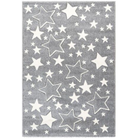 Tapis de Chambre Enfant Étoiles "Tamworth" Argent 80 x 150 cm (1/4)