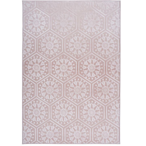 Tapis Moderne Fait Main "Monroe II" Rose 80 x 300 cm (1/4)