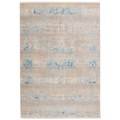 Tapis Vintage à Franges "Baroque III" Gris & Turquoise 120 x 170 cm (1/4)