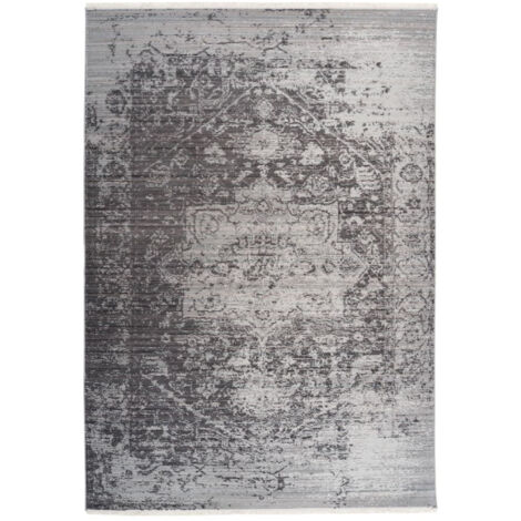 Tapis Vintage à Franges "Baroque VIII" Gris 80 x 150 cm (1/4)