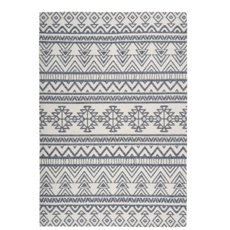 Tapis d'Extérieur Ethnique "Yoga" Anthracite & Ivoire 200 x 290 cm (1/4)