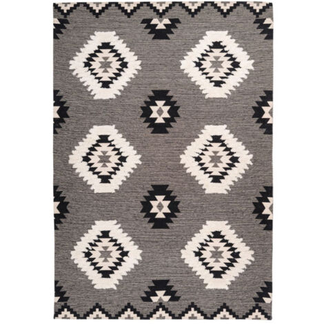 Tapis Ethnique à Poils Courts "Ethnie" Gris 80 x 150 cm (1/4)