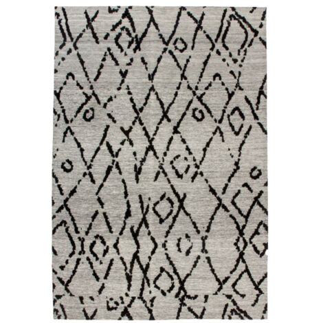 Tapis Jacquard Rétro "River" Gris & Noir 120 x 170 cm (1/4)