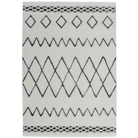 Tapis Ethnique à Franges "Agadir" Noir 160 x 230 cm (1/4)