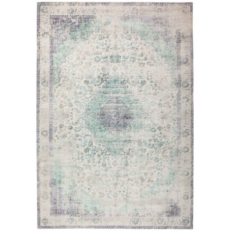 Tapis Antique Tissé à la Main "Vintage" Bleu Pétrole 140 x 200 cm (1/4)
