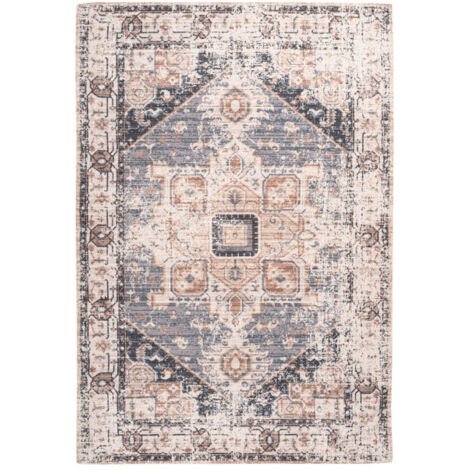 Tapis Vintage à Poils Courts "Indiana I" Gris & Marron 80 x 150 cm (1/4)