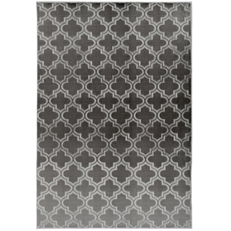 Tapis Vintage Fait Main "Monroe I" Anthracite 120 x 170 cm (1/4)