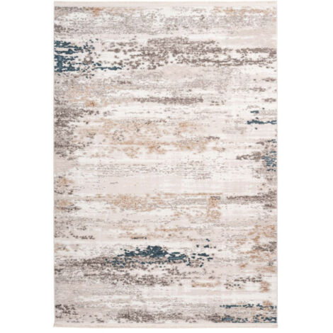 Tapis Vintage à Franges "Akropolis III" Gris & Bleu 120 x 180 cm (1/4)