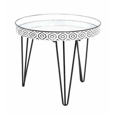 Table Basse Déco "Holy" 65cm Noir & Blanc (1/2)