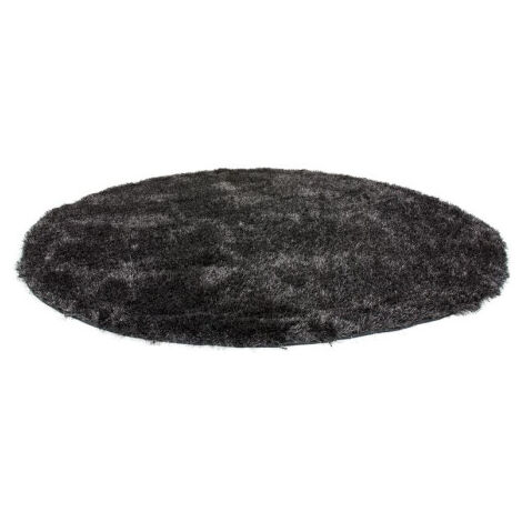 Tapis Shaggy Rond Fait Main "Diamond" Anthracite 120 cm (1/3)