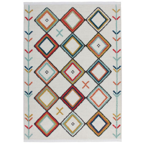 Tapis Ethnique à Franges "Agadir" Multicolore 160 x 230 cm (1/4)
