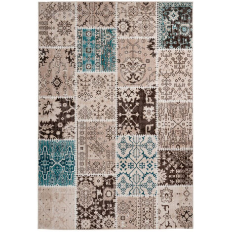 Tapis Patchwork à Poils Courts "Ariya" Taupe 160 x 230 cm (1/4)