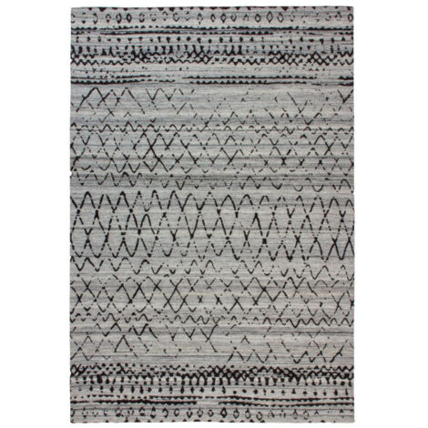 Tapis Imprimé Ethnique "Phoenix" Naturel & Gris 120 x 170 cm (1/4)